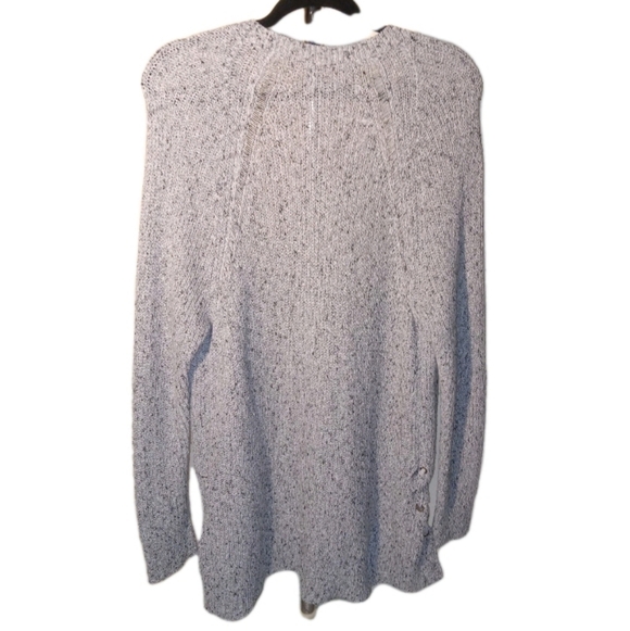 American Eagle Gray Speckled Pattern Open Cardigan Sweater Large - Picture 2 of 10